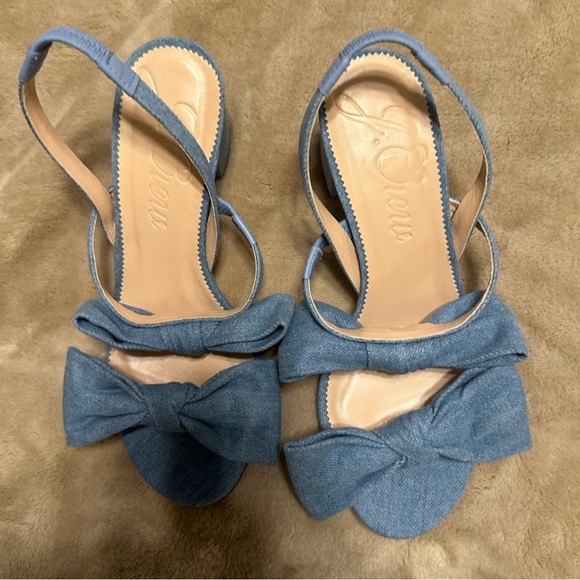 Lucie Denim Bow Detail Heels - Picture 3 of 4